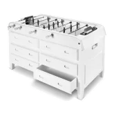 White lacquered 12-drawer Babyfoot table
