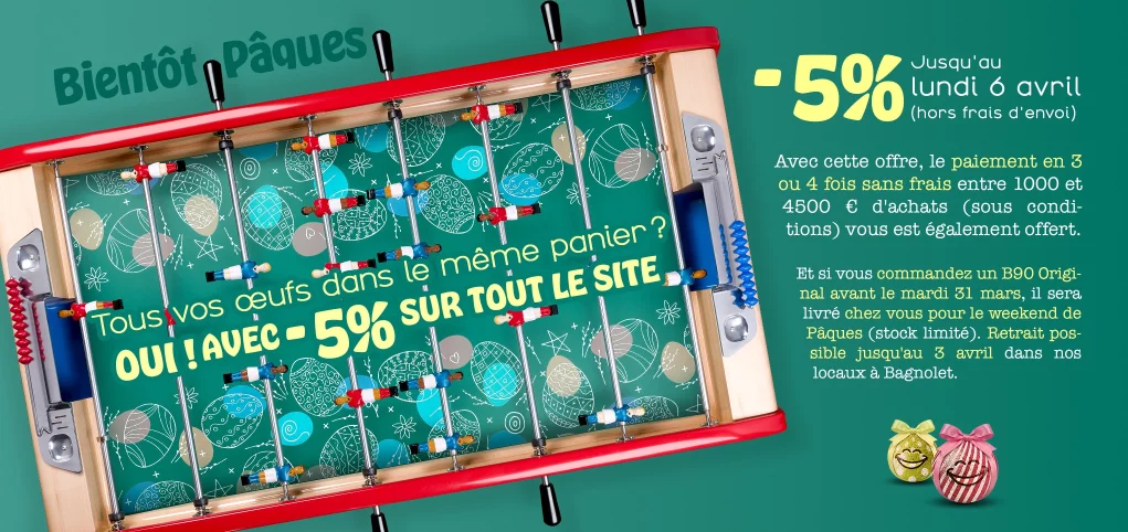 Offre de Pâques -5% sur tout le site !