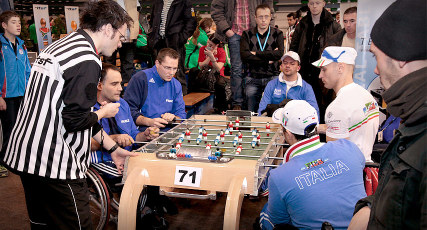 A wheelchair-friendly competition table