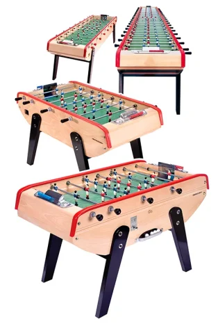 4 wooden foosball tables