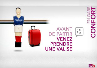 Affiche : Avant de partir, venez prendre une valise